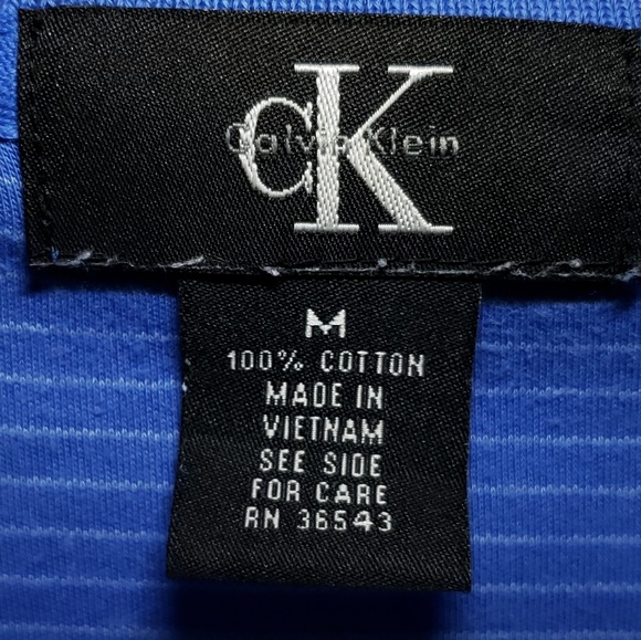 Calvin Klein Polo Shirt Men's Short Sleeve Striped - Picture 3 of 3